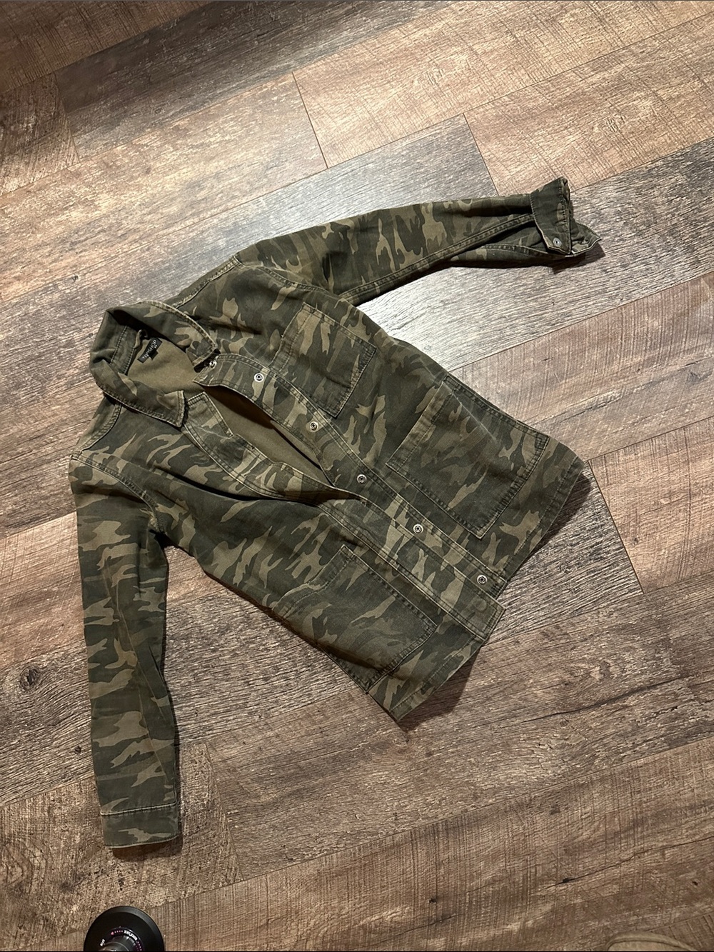 Topshop Olive Green Camo Jean Jacket
